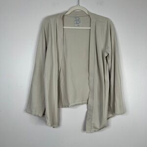 Fresh Produce Open Front Slightly Cropped Cardigan Beige Long Sleeve Sz Medium